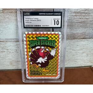 NFT EXCLUSIVE Veefriends Tenacious Turkey Gold Ice Super Sticker(2023) CGC 10